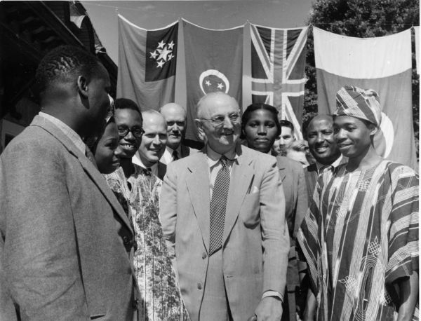 Frank Buchman with Africans in Caux